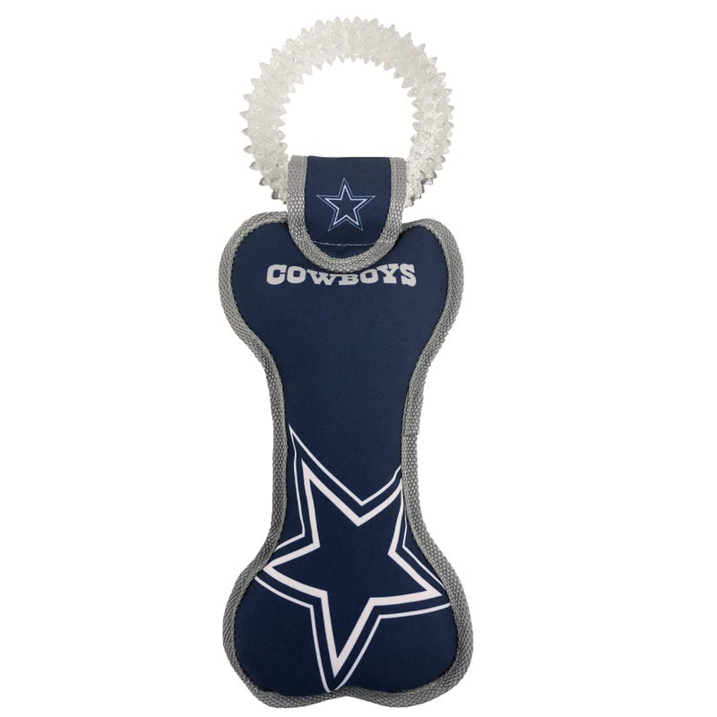 Pets First NFL Dallas Cowboys Dental Dog TUG Toy with Squeaker. Tough PET Toy for Healthy Fun, Teething & Cleaning Pet's Teeth & Gum., one Size, DAL-3310 - Image 1